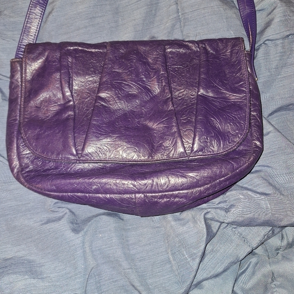 Small Purple Leather Handbag